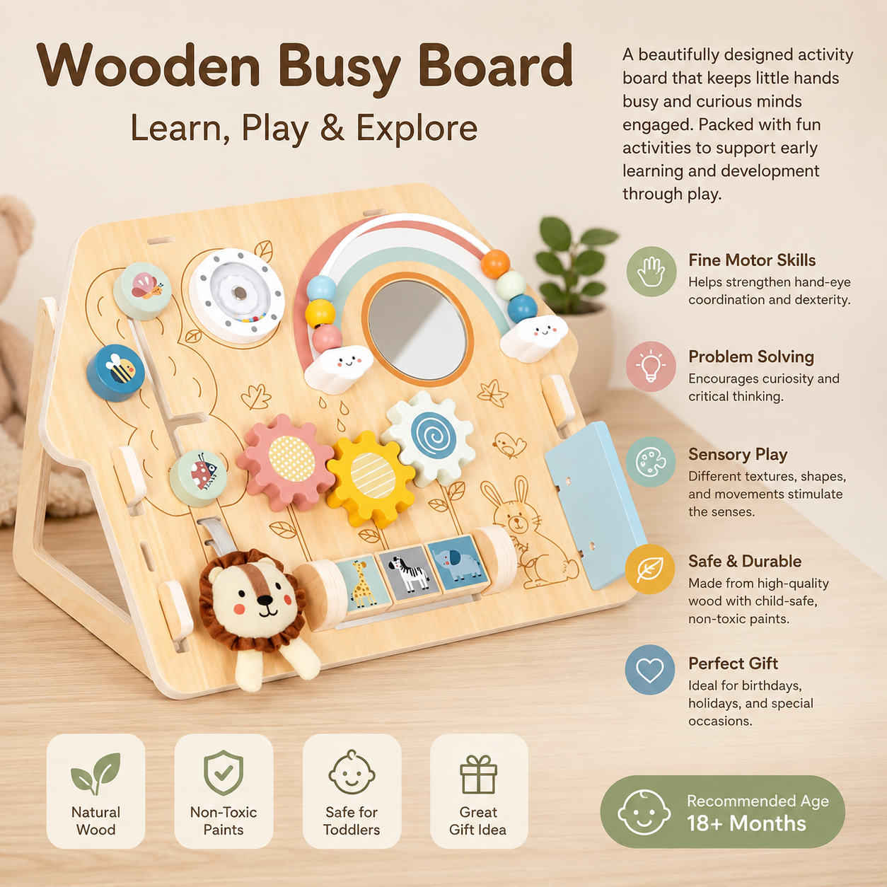 Wooden Busy Board