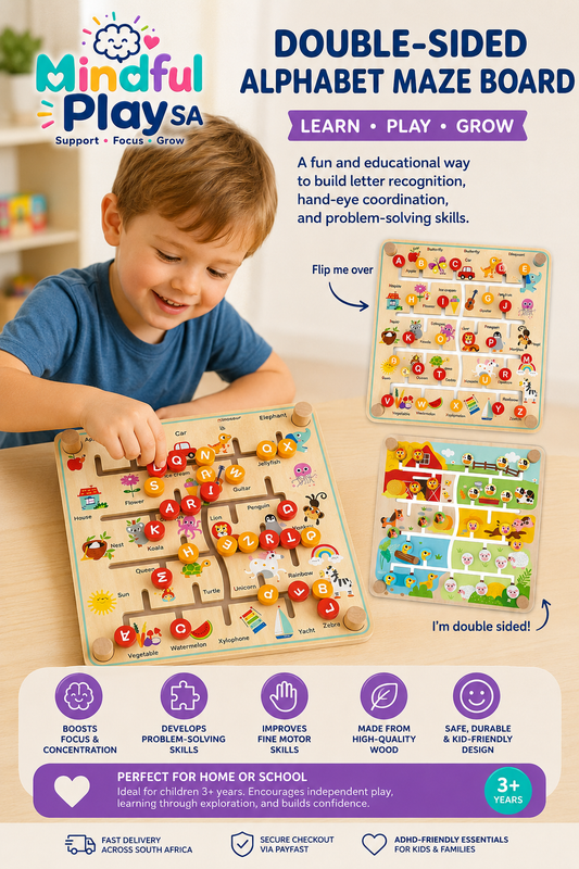 Double-Sided Alphabet & Farm Magnetic Maze Board.