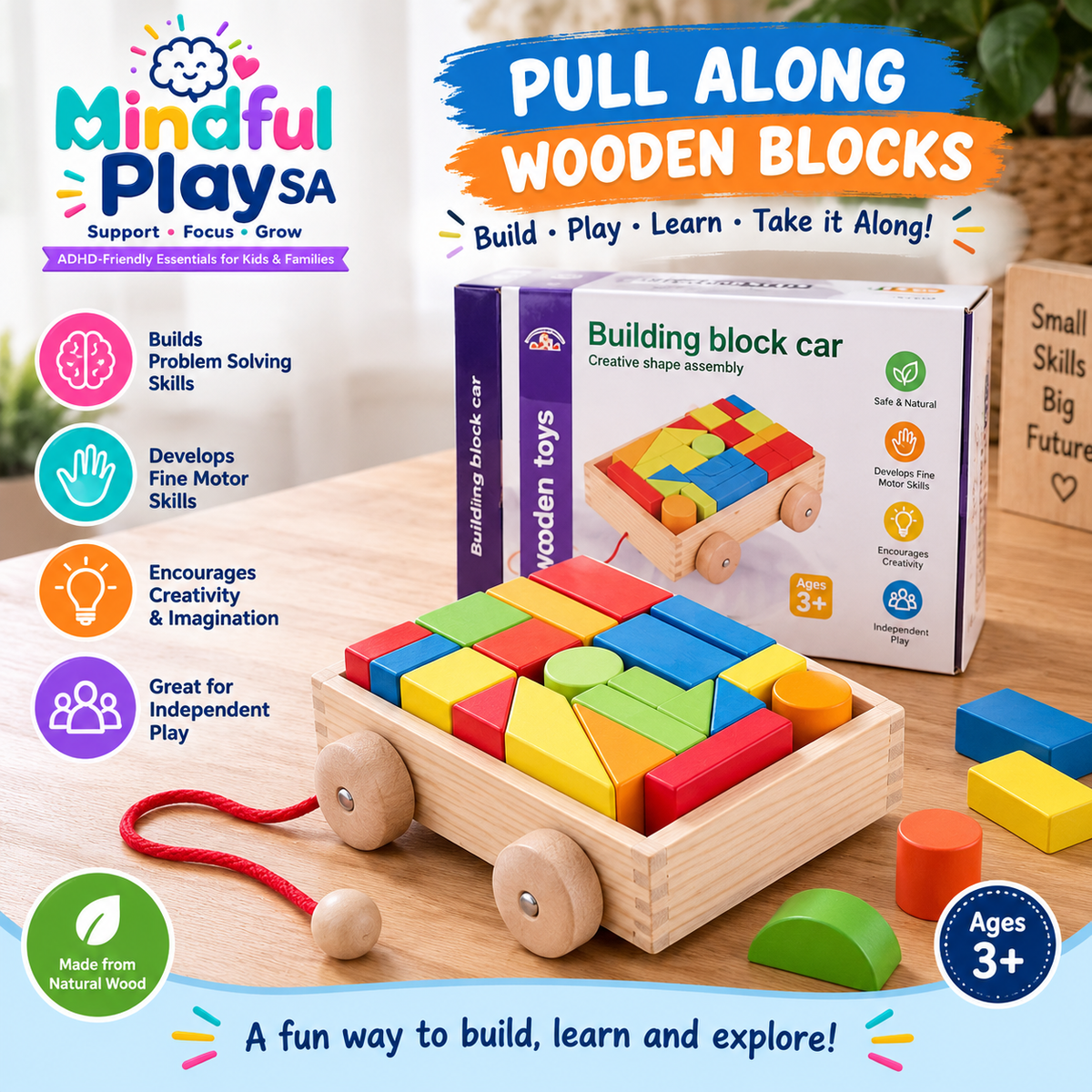 Pull Along Wooden Blocks.