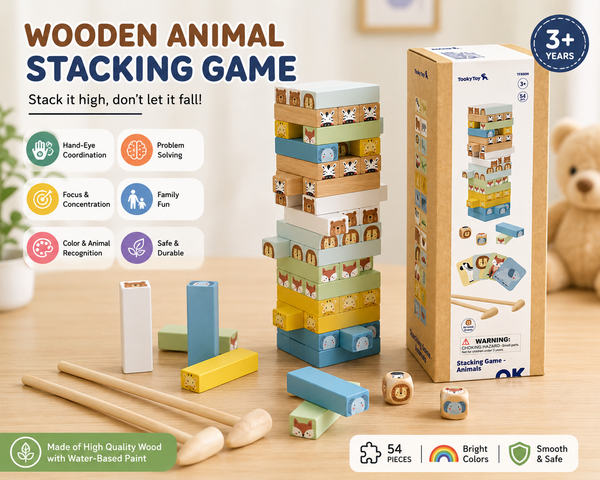 Wooden Animal Stacking Game
